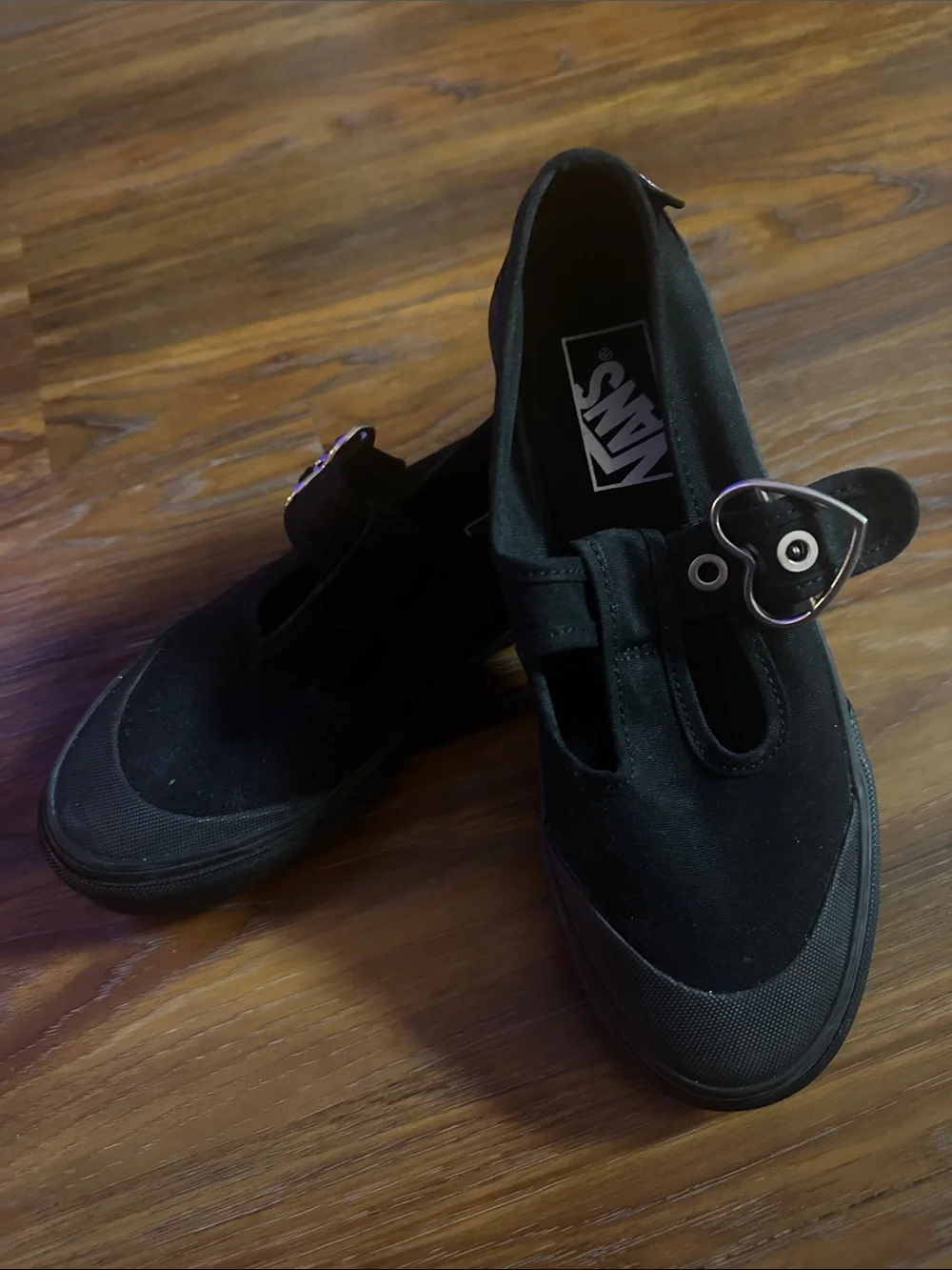 Vans Style 93 - Black Mary Jane Flats with Heart Buckle Size 6.5